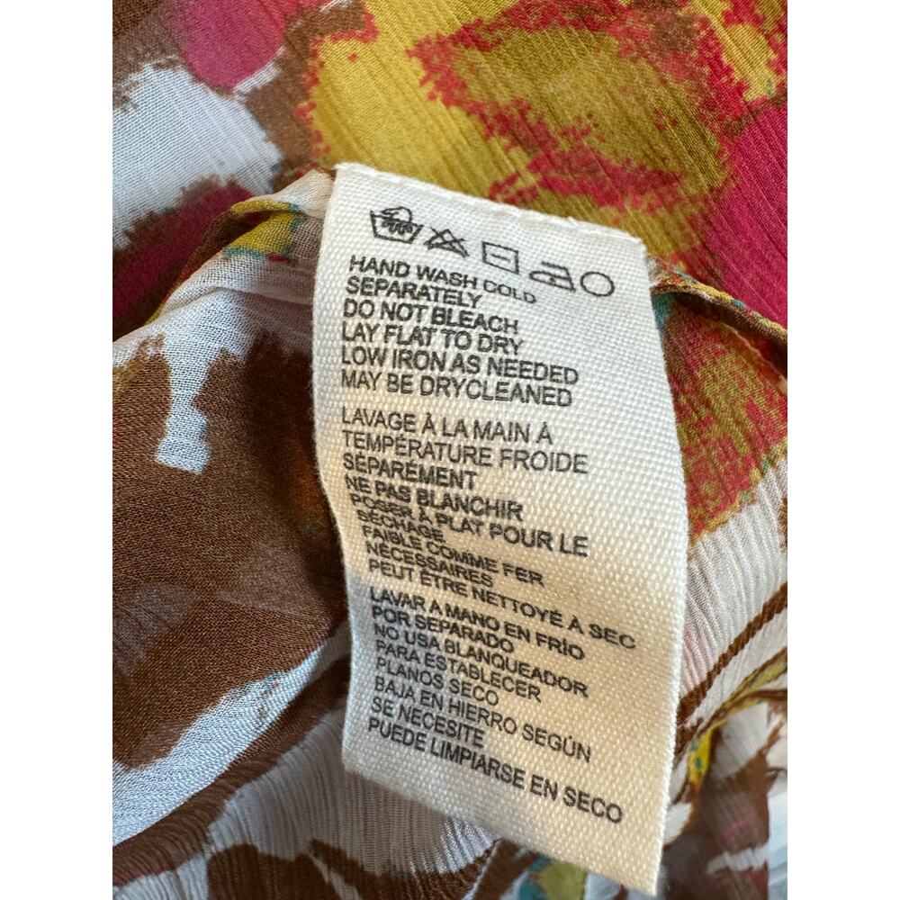 Cleobella Cecilia Shea Abstract Floral Ruched Front Slit Maxi Dress Size Small - Picture 9 of 9